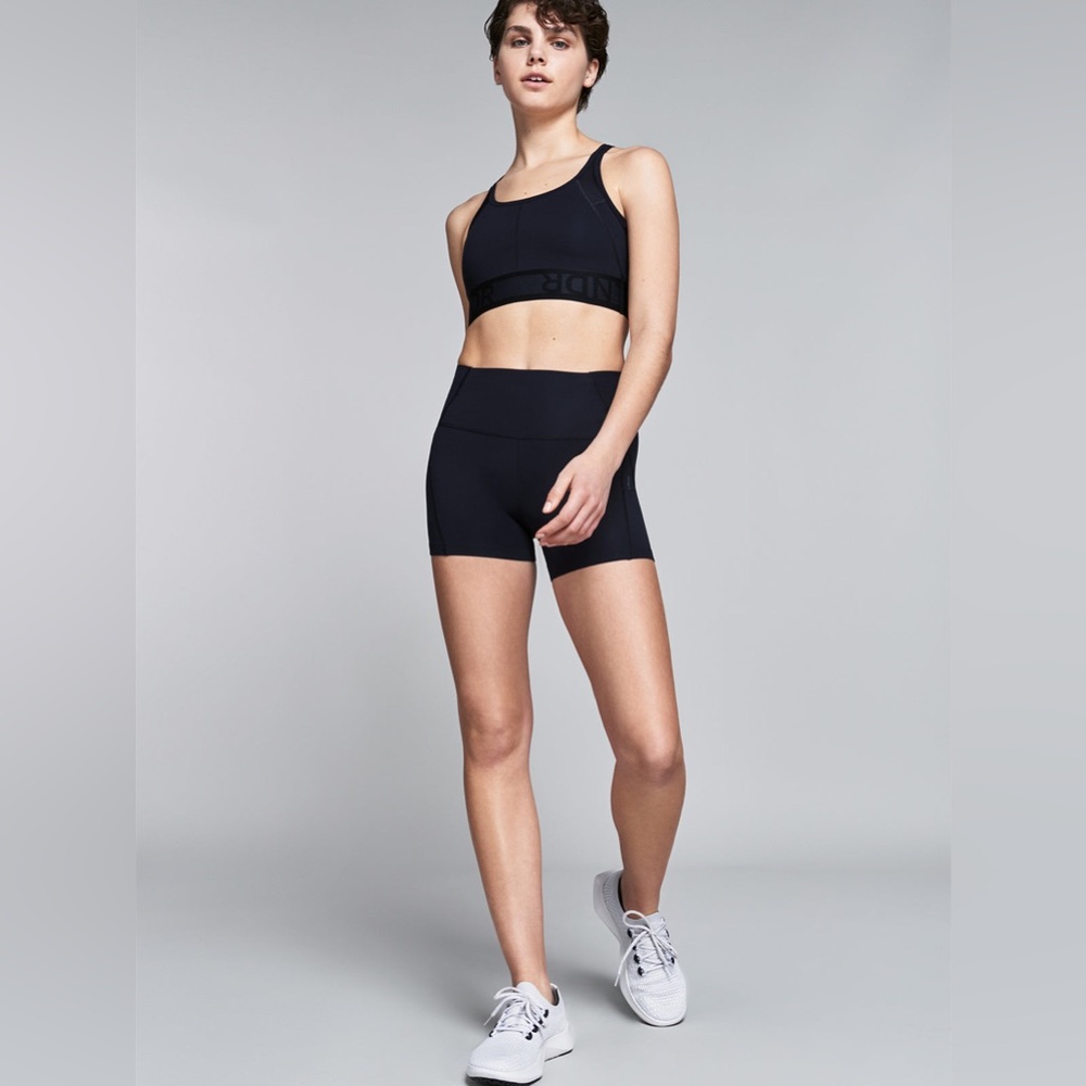 Navy Women's High-Waist Athletic Bike Shorts